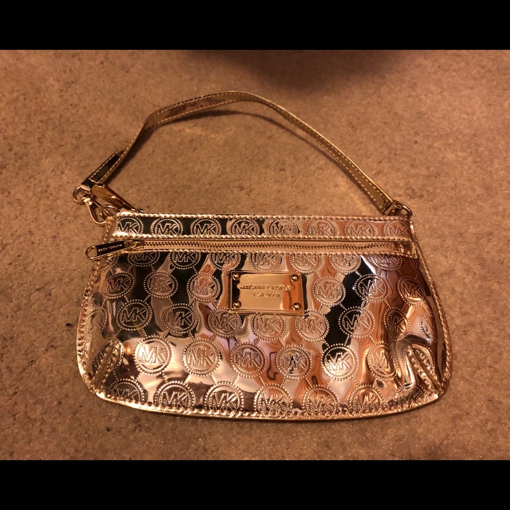 Metallic gold Michael Kors clutch